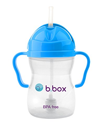 b.box Sippy Cup with Innovative Weighted Straw | Easy-Grip Handle | Color: Neon Cobalt Blue | 8 oz. | BPA-Free | Phthalates & PVC Free | Dishwasher Safe