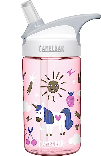 CamelBak eddy Kids Water Bottle - CamelBak Kids Big Bite Valve - Spill Proof - Water Bottle For Kids - BPA-Free Water Bottle - 12oz, Unicorn Party