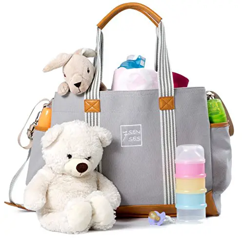 Diaper Bag for Girls and Boys, Large Capacity Baby Bag Grey