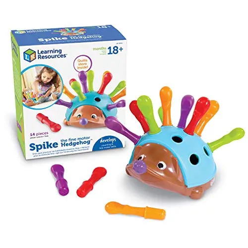 Learning Resources Spike The Fine Motor Hedgehog - 14 Pieces, Ages 18+ months Fine Motor and Sensory Toy, Counting & Color Recognition Toys, Educational Toys for Toddlers, Toddler Montessori Toys